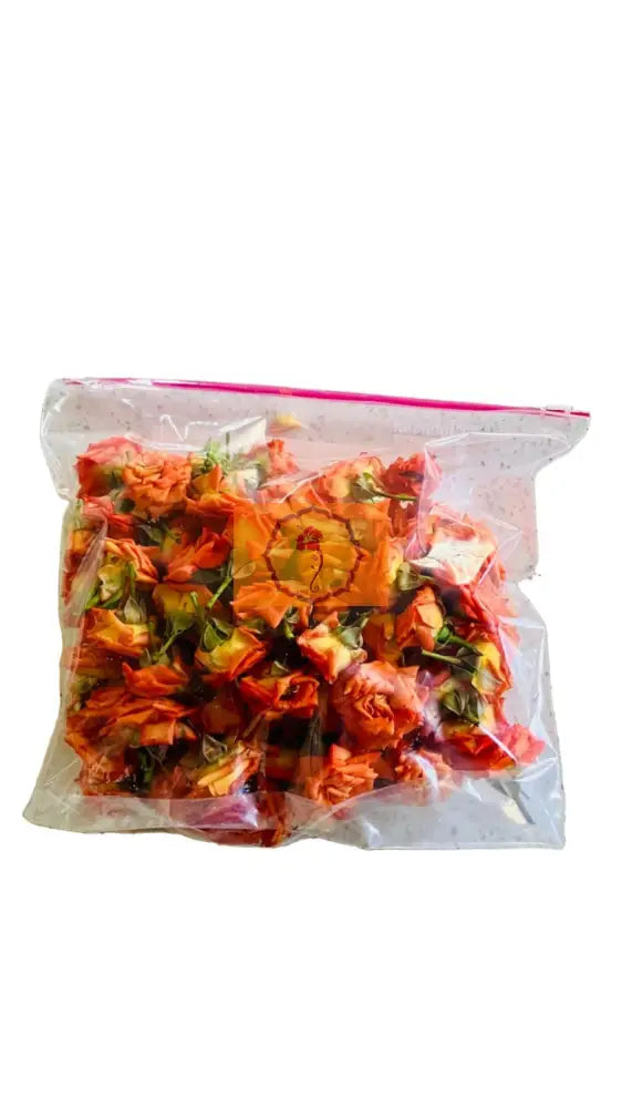 Button Rose Orange Loose Flowers Garland